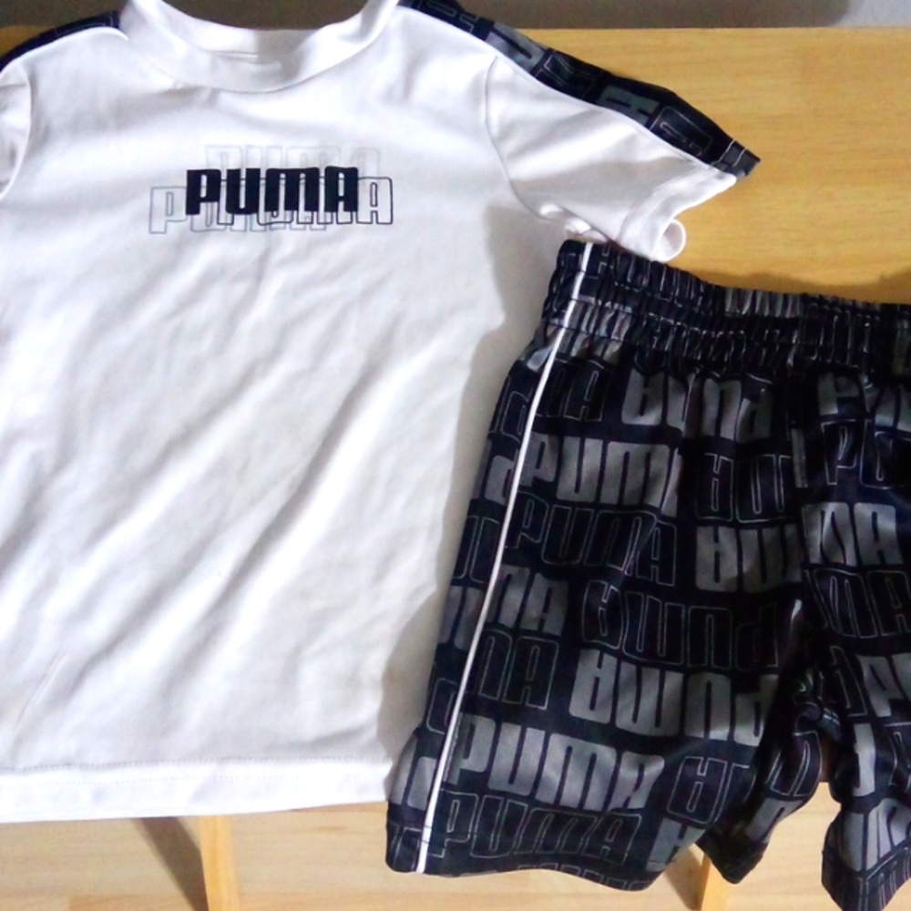 Boys 24 month white,black, and grey  Puma outfit